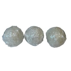 PartyLite? 3" Glitter Snow Balls Ball Wax Candles New Set Of 3‎ Wrapped Sparkle